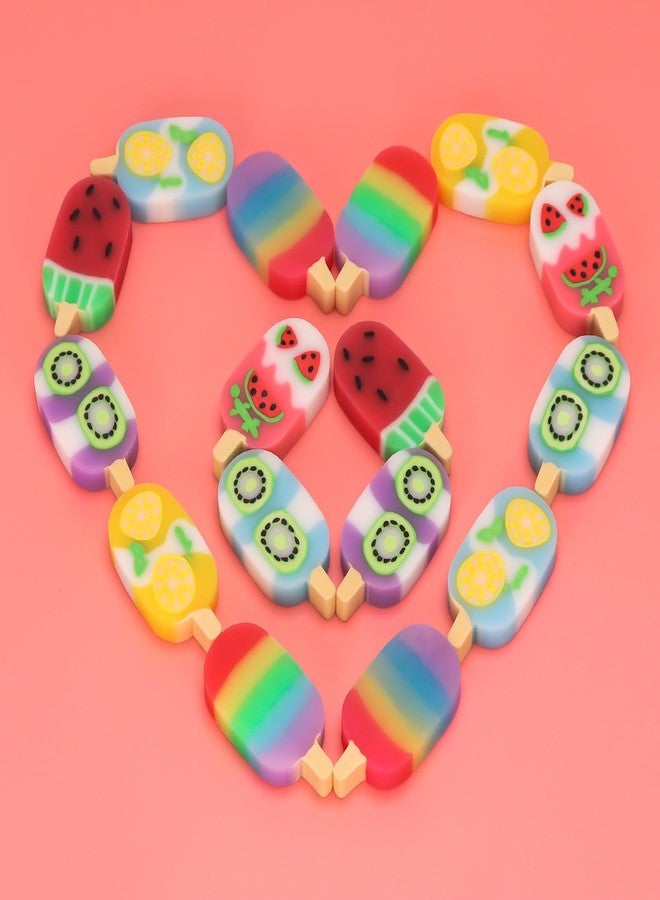 KINYFY 16 Pcs Ice Cream Erasers, Fruit Ice Cream Erasers for Kids, Cute Fruit Pencil Eraser for Classroom Prizes, Gifts Supplies, Back to School Party Favors - Image 3